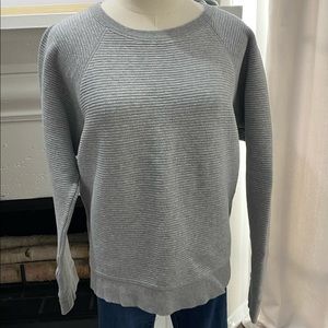 J. CREW GRAY XL RIBBED CREW NECK SWEATSHIRT
